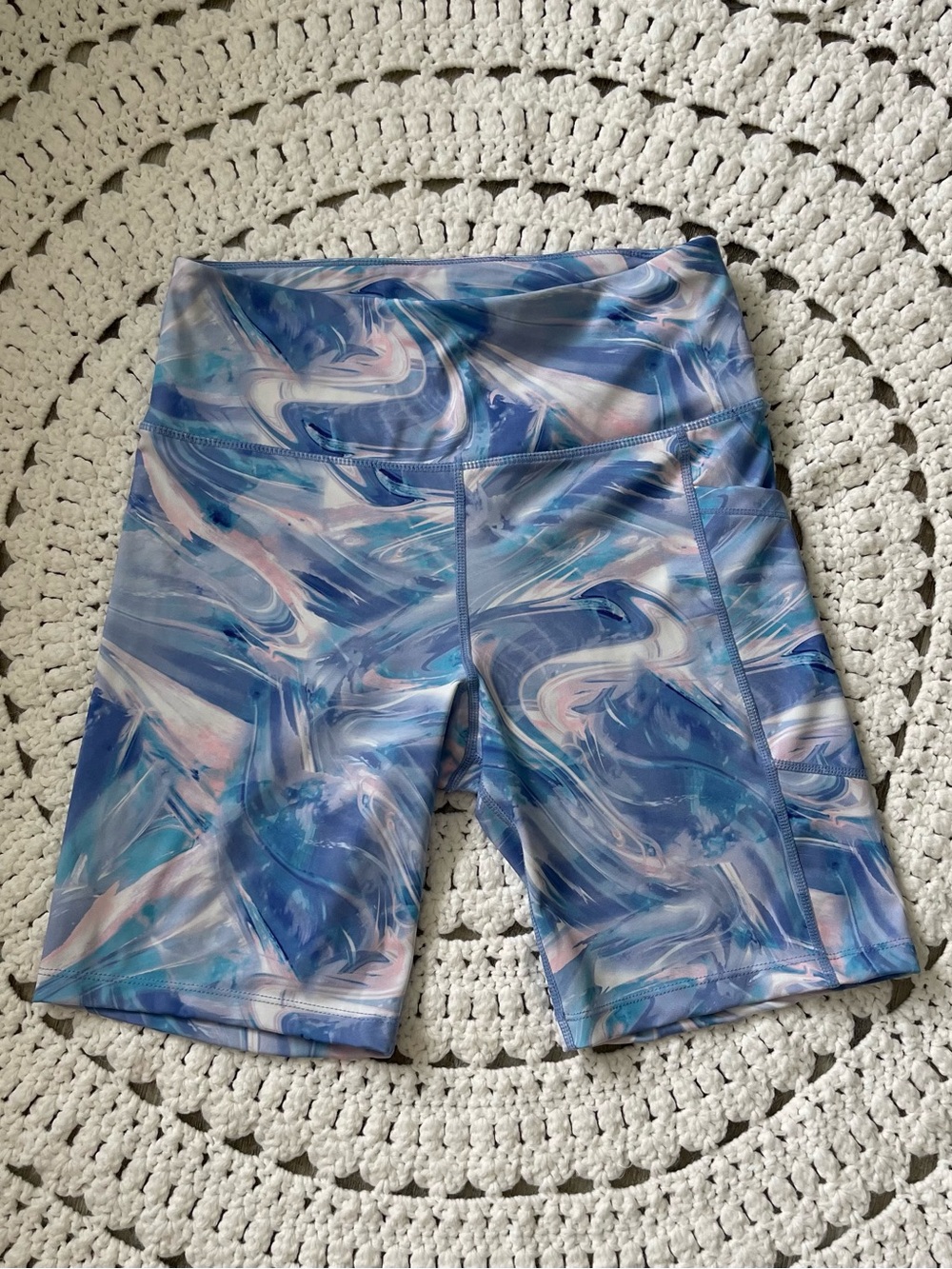 Calvin Klein Performance Blue Marble Bike Shorts